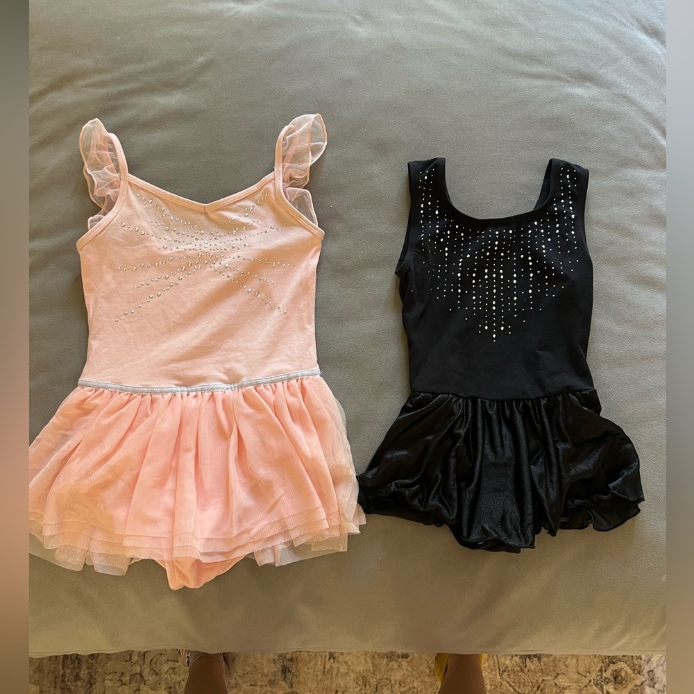 Pink and Black Kids Ballet Leotards